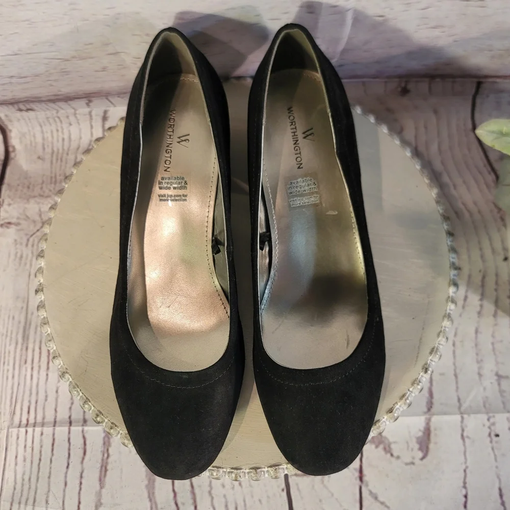 NWOT Worthinton LANA Black Women's Block Heel Pump Shoes Size 8.5